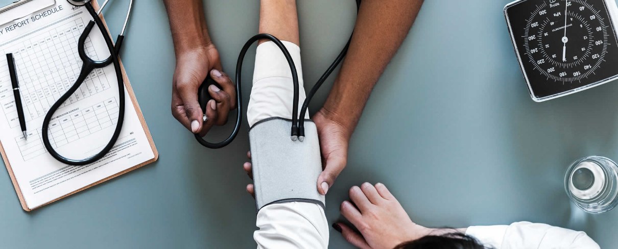 image of blood pressure reading being taken